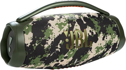 JBL Boombox 3 - Portable Bluetooth Speaker, Powerful Sound and Monstrous bass, IPX7 Waterproof, 24 Hours of Playtime, powerbank, PartyBoost for Speaker Pairing, eco-Friendly Packaging (Squad)
