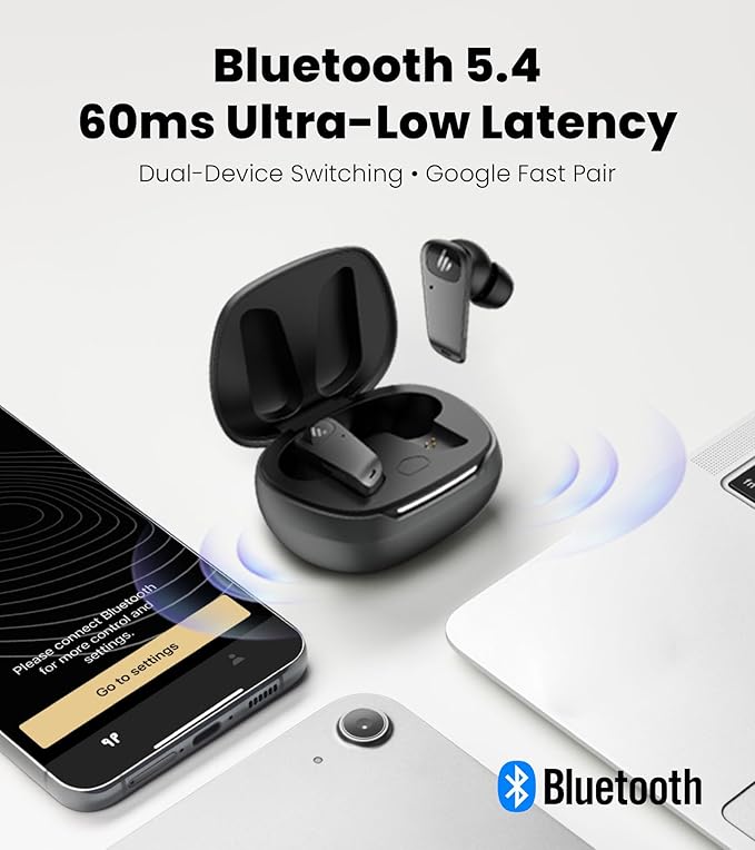 Edifier NeoBuds Planar TWS Earbuds - Hi-Res Wireless, 12mm Planar Magnetic Drivers, Snapdragon Sound, Hybrid ANC, Bluetooth 5.4 Dual Connection, 30H Playtime, Google Fast Pair, 60ms Low Latency