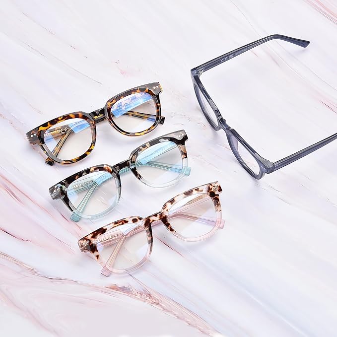 OPTOFENDY Oversized Blue Light Blocking Glasses for Women, Fashion Square Computer Eyeglasses