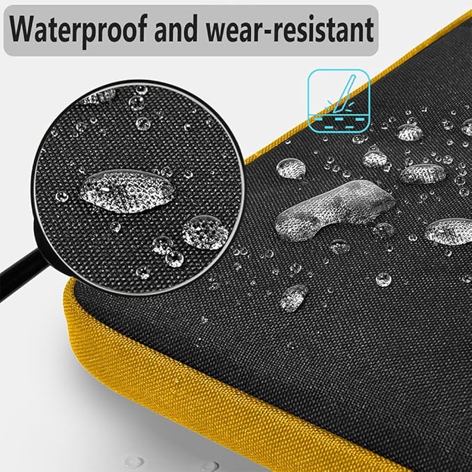 Hseok Laptop Shoulder Bag 13-14 inch Shockproof Water-Resistant HandBag with Small Case Compatible with MacBook Pro/Neo 14" M5/M4/M3/M2/M1, Mac Air/Pro 13.3", XPS 13/14, Most 13"-14" PC,Black-yellow