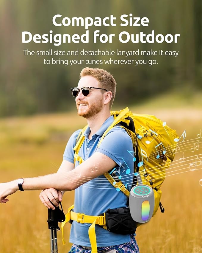 Bluetooth Speaker - Portable Wireless Speaker with Powerful Stereo Sound, IPX5 Waterproof, Dustproof, 3000mAh Battery Up to All Day Playtime, BT 5.3 with AUX, TWS Pair, for Outdoor/Home/Party/Beach