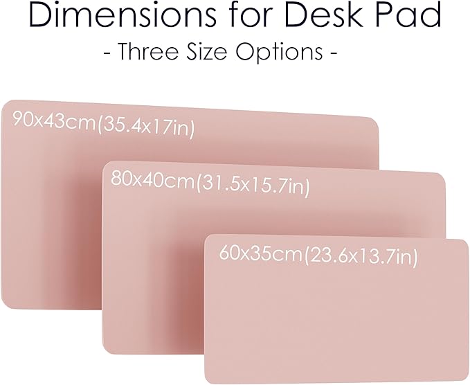 WAYBER Leather Desk Pad Protector, Waterproof Mouse Pad, PU Desk Mat, Office Desk Cover, Desk Writing Mat for Office/Home/Work/Cubicle (Pink/Silver) 31.5x15.7in