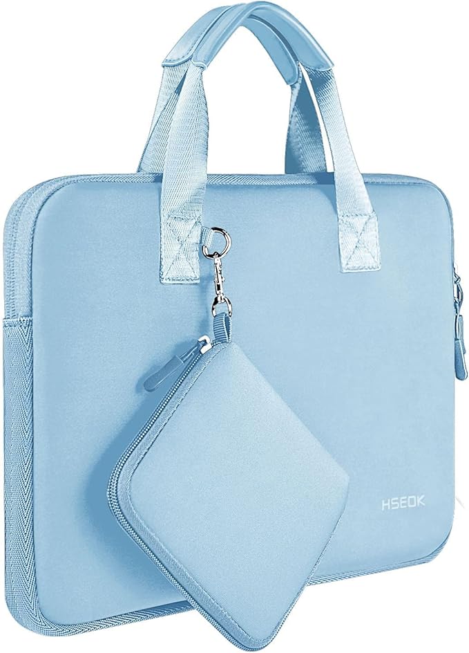 Hseok Laptop Case 15.6 inch Sleeve with Small Case, Compatible with 15.6-16 MacBook Dell HP Acer Asus Lenovo, Neoprene Computer Handbag,SK01BL01