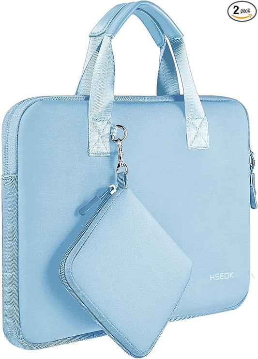 Hseok Laptop Sleeve 16 inch Case with Small Case, Compatible with MacBook Neo/Pro 16" M5/M4/M3/M2/M1, MacBook Air 15 M5, XPS 16 and Most 15.6-16 Notebooks, Neoprene Computer Handbag,SK01BL01