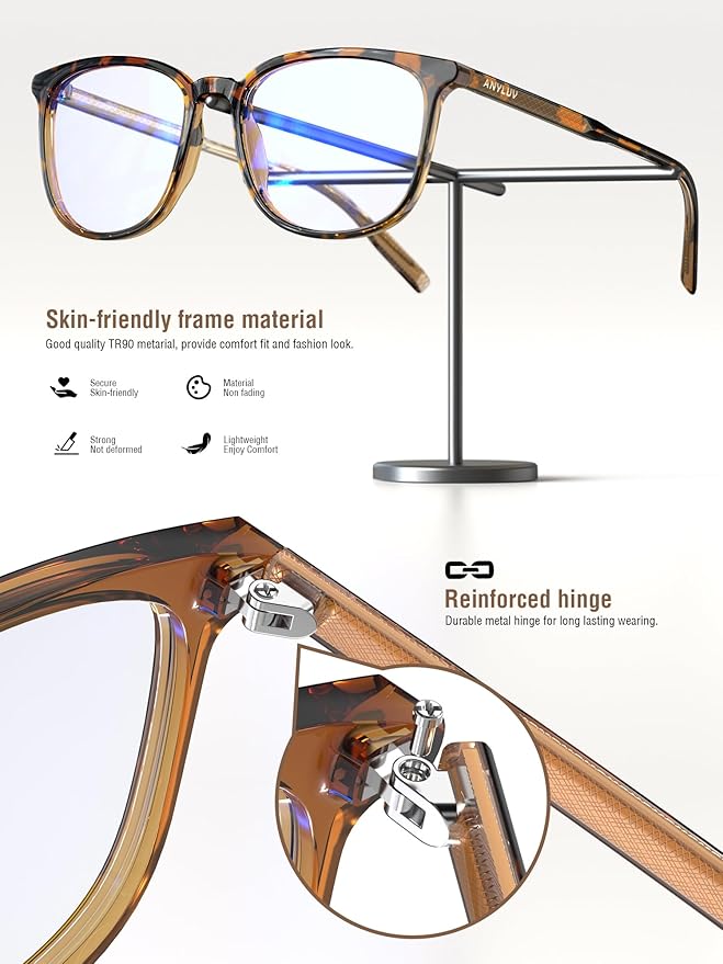 ANYLUV Blue Light Glasses for Woman Men, Womens Blue Light Blocking Glasses Computer Glasses Anti Eyestrain