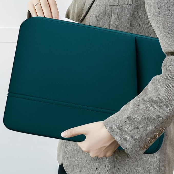 Laptop Case 15.6 inch, Sturdy Portable Monitor Computer Laptop Case, Carrying Sleeve Bag 15.6'' with Pockets for MacBook PC Mac HP Lenovo Dell Asus Xbox Switch, Cyan