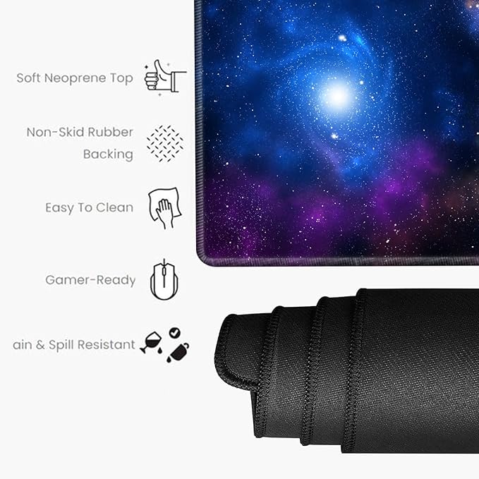 Galaxy Desk Mat 36x24 Mouse Pad Gaming Mousepad Large Giant Desk Pad XXXL Mouse Mat Huge Oversized Computer Mat for Wireless Mouse Home Work Office