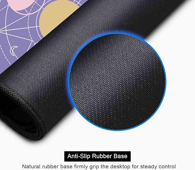 Pastel Purple Moon Phase Desk Mat Cute, Goth Witchy Celestial Large Gaming Mouse Pad, Extended Mousepad Desk Pad for Women Gamer Office, Computer Accessories, Tarot Alter Mat, 31.5 X 11.8 in
