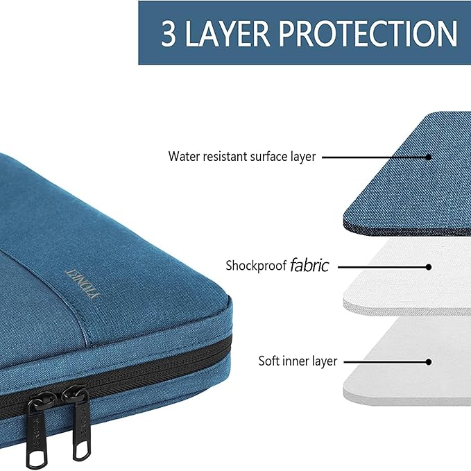 Ytonet 17 17.3 Inch Laptop Sleeve Case, Water Resistant Laptop Carrying Case with Handle, Compatible with MacBook HP Dell Lenovo Surface Asus Acer Notebooks, Gifts for Men Women Mom, Deep Teal