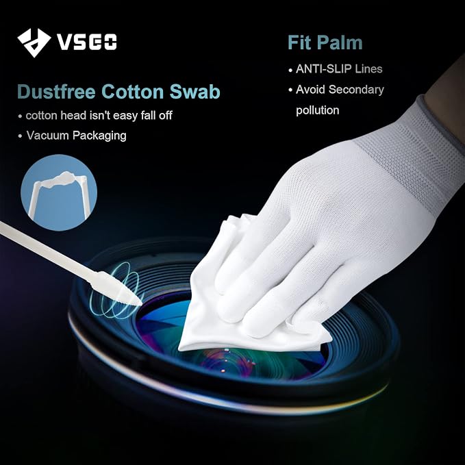 VSGO Professional Camera Cleaning Kit with Portable Bag Air Blower Lens Cleaning Pen Spray Cotton Swab Cloth Compatible for Canon, Nikon, Sony DSLR Cameras and Sensitive Electronics Bundle(VS-A3E) - Image 7