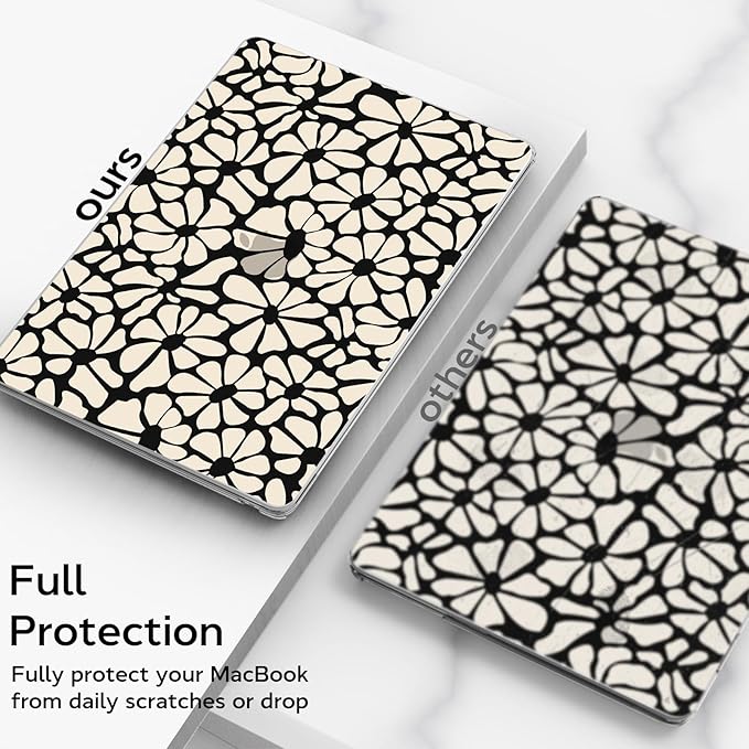 B BELK Compatible with MacBook Air 13 inch Case M5 2026 2025 2024-2022 M4 M3 M2 A3449 A3240 A3113 A2681, Plastic Hard Shell+Keyboard Cover+Screen Protector for MacBook Air 13.6 inch Case, Cute Flower