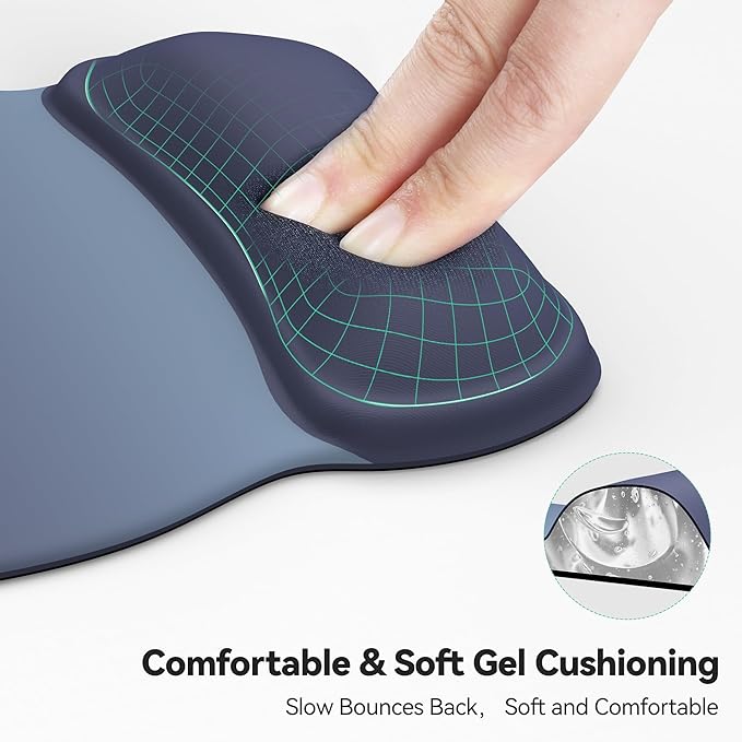 TECKNET Gel Mouse Pad with Wrist Rest, Ergonomic Office Mousepad with Wrist Support - Non-Slip & Smooth Surface Comfortable Desk Accessories Mat for Office, Gaming and Study - Gradient Color