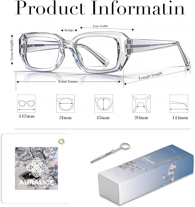 Rectangle Blue Light Glasses Noctera