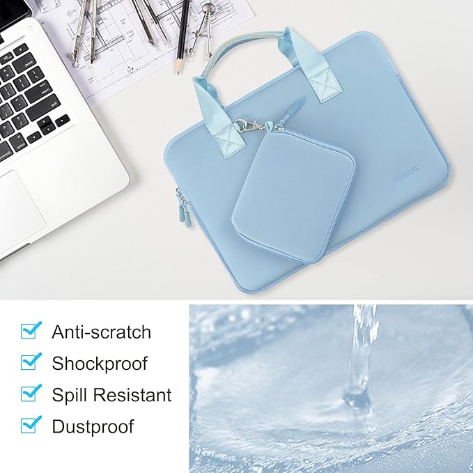 Hseok Laptop Sleeve 13.3-14 inch Case with Small Pouch, Neoprene Computer Bag Compatible with MacBook Neo/Pro 14 M5/M4/M3/M2/M1, Mac Air/Pro 13.3, XPS 14 and Most 13-14 inch Notebooks,S02B01