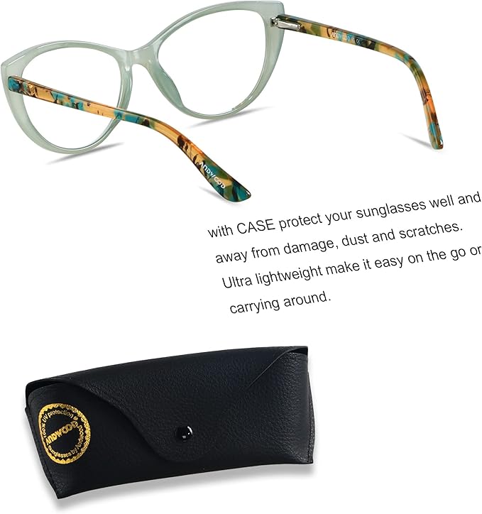ANDWOOD Blue Light Blocking Glasses Women Bluelight Blocker Computer Cateye Clear Cat Eye Eyeglasses Frame AR003