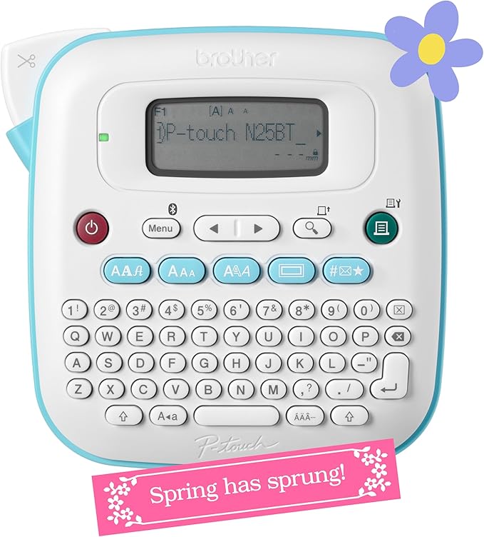 Brother P-Touch PT-N25BT Personal Connected Label Maker, Bluetooth, Design&Print2 app, Portable, Handheld and Prints with P-Touch Btag½â€ (12mm) Wide Color Label Tapes
