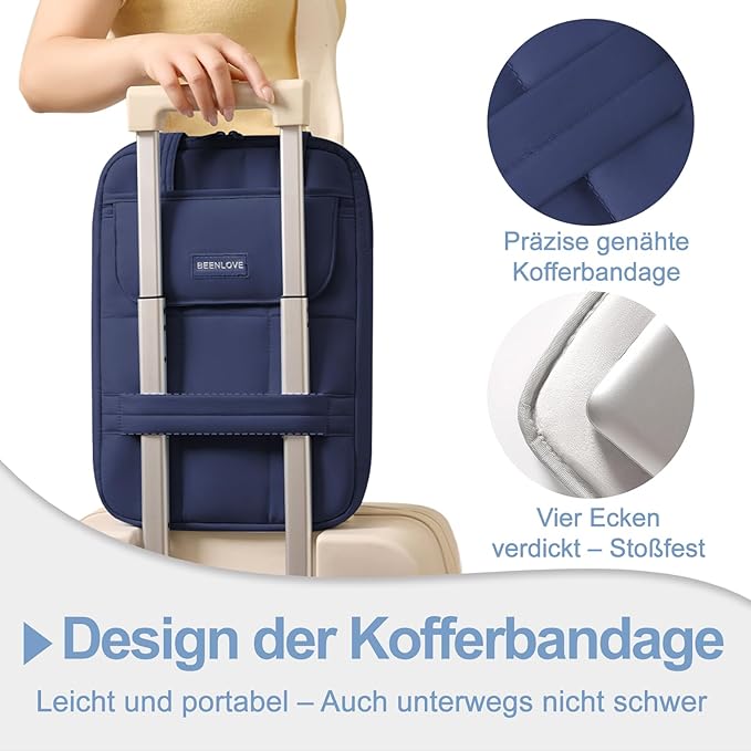 Puffy Laptop Sleeve 13-14 inch, Ultra Lightweight Laptop Case Compatible with MacBook Air/Pro 13/Pro 14 M5 M4 M3 M2 M1, iPad, HP Dell ASUS Lenovo, Vertical Laptop Bag with Handles, Navy Blue | 14.37"x10.24"x1.38"