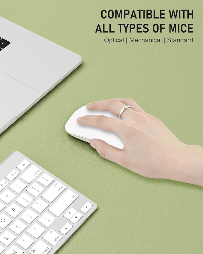 Desk Pad, 35.5" x 17" PU Leather Non-Slip Desk Mat Large Mouse Pad for Desktop, Waterproof Laptop Computer Writing Mat for Office, Home, Work, Gaming, Green