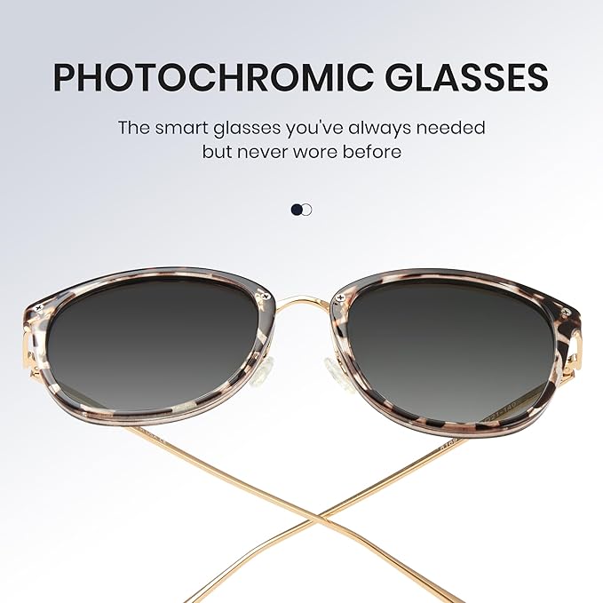 Cyxus Blue Light Glasses Photochromic Lens for Women, Fashionable Computer Glasses on Office Reduce Eye Strain Anti Migraine Great for Working Reading