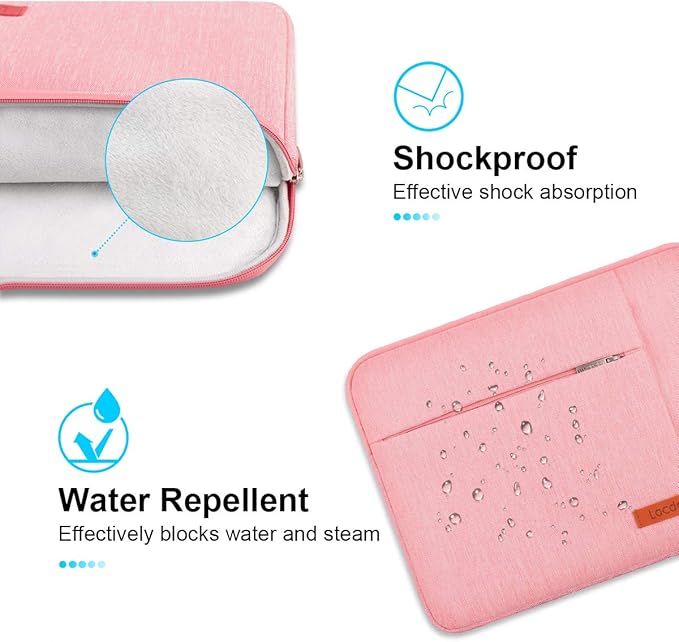 Lacdo Laptop Sleeve for Women, 14 Inch Laptop Sleeve Case for HP Lenovo Dell ASUS Acer Chromebook 14 / HP Stream 14 / Dell Inspiron 14 / Lenovo IdeaPad 14 / Acer Spin 3 / ZenBook 14 Computer Bag,Peach
