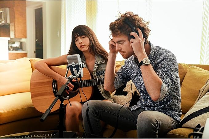 AKG Pro Audio Lyra Ultra-HD USB C Microphone for Recording, Streaming, Gaming, Podcasting, ASMR on PC and Mac, Condenser Mic for Laptop or Computer, Adjustable Stand, Plug and Play – Blue and Silver