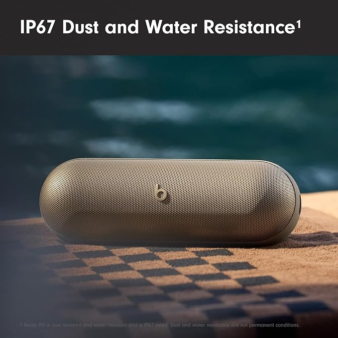 Beats Pill - Portable Bluetooth Speaker- Up to 24H Battery Life, Water Resistant, Bluetooth, Apple & Android Compatible, Seriously Loud Sound for Home, Outdoor and Travel- Champagne Gold