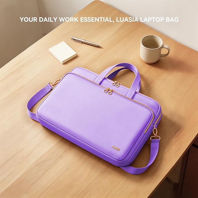 Laptop Case Bag Women Men Computer Sleeve Compatible with MacBook/Dell/HP/Acer/ASUS, Waterproof Shoulder Carrying Briefcase, Purple, 17-17.3 Inch