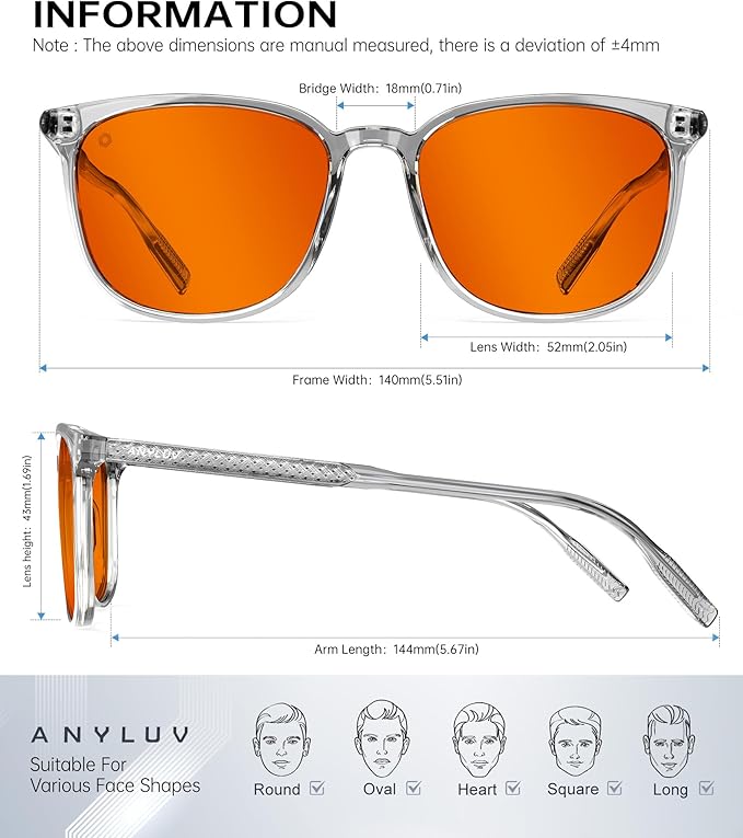 ANYLUV Blue Light Glasses for Woman Men, Womens Blue Light Blocking Glasses Computer Glasses Anti Eyestrain