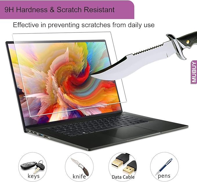 11.6" Laptop Tempered Glass Screen Protector for HP/Dell/Sony/Samsung/Lenovo/Acer/MSI/LG/Razer Blade 11.6 inch Aspect Ratio 16:9 Laptop, 9H Hardness, Fingerprint Resistant(257x145mm/ W x H)