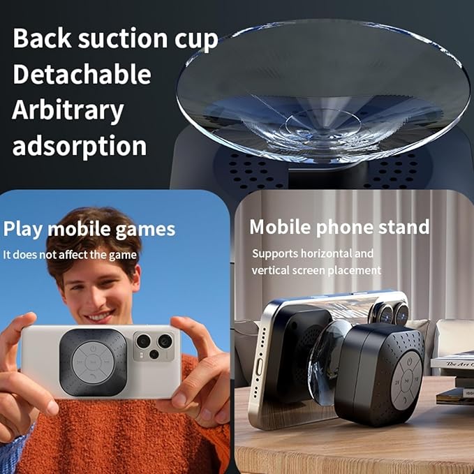 Densleonis Bluetooth Shower Speaker - Mini Wireless Water-Resistant Speaker with Suction Cup of Bathroom Speaker Small Gift for Kids, Black