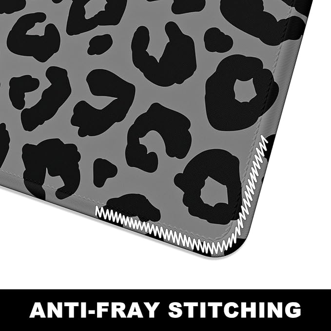 BOSOBO Large Mouse Pad, Desk Pad, XXL XL Extended Gaming Mouse Pad, Desk Mat for Office & Home, Long Keyboard Mat, Huge Mouse Pad, Desktop Full Cover 35.5 x 15.7 Inches, Black Leopard Print