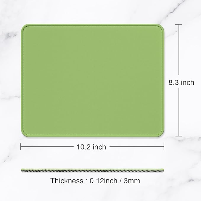 Hsurbtra Mouse Pad, Premium-Textured Square Mousepad 10.2 x 8.3 Inch, Stitched Edge Anti-Slip Waterproof Rubber Pretty Cute Computer Mat for Office Gaming Laptop Women Kids Grass Green