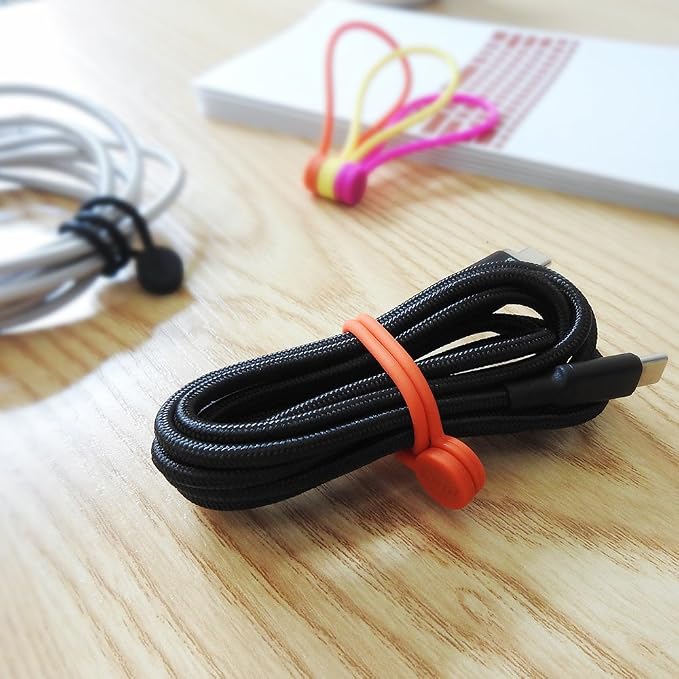 SMART&COOL Reusable Silicone Magnetic Cable Ties for Bundling and Organizing, Holding Stuff, Book Markers, Fridge Magnets, Assorted Color, 7.16'' (30-Pack, Multi) - Image 2