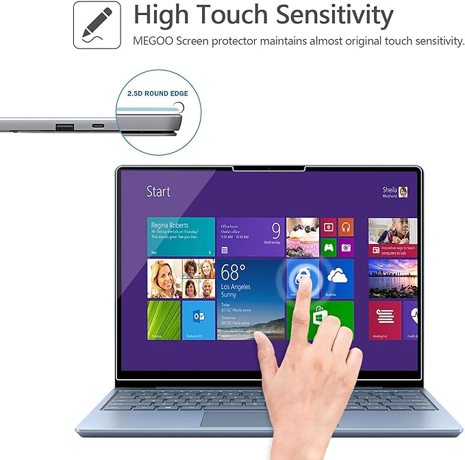 Megoo ArmorShield Tempered Glass Screen Protector for Microsoft Surface Laptop Go 3/2/1 12.4 Inch, 9H Hardness, Scratch Resistant, Responsive Touch, Easy Installation