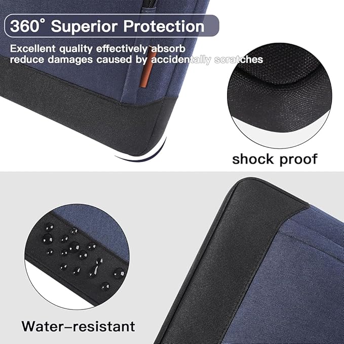 DOMISO 15-15.6 Inch Laptop Bag Business Briefcase Laptop Case Compatible with Lenovo 15.6" Ideapad 330/16" MacBook Pro/HP EliteBook 850 G3/Envy x360 15/Latitude 3580/Acer Chromebook/Asus,Blue