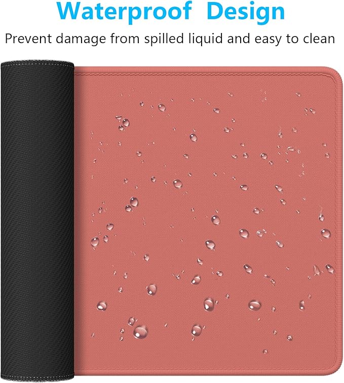 Dapesuom Large Mouse Pad, Extended Gaming Mouse Mat with Stitched Edges, Full Size Desk Mats with Non-Slip Base, Computer Big Desktop Keyboard Pad for Laptop, Office, 23.6 x 11.8 in, Indian Red