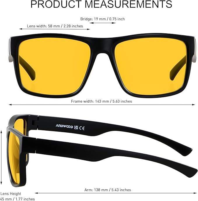 ANDWOOD Blue Light Blocking Glasses Men Women Computer TV Gaming AR Coatings Lens Improve Sleep Naturally Producing Melatonin