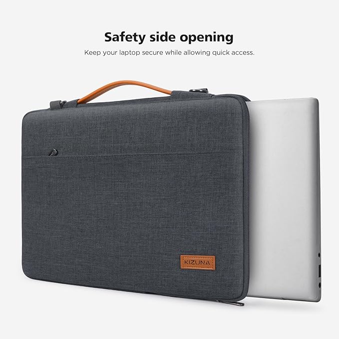 KIZUNA Laptop Sleeve Case 16 Inch Computer Carrying Bag for 16" MacBook Pro M3 M1 M2 Max/16 Dell Pro 16 Plus/14 Dell Latitude 5550/15" Yoga Slim 7i/15.3ʺ ThinkPad X9 15/15" IdeaPad Slim 3i Gen 8,Grey
