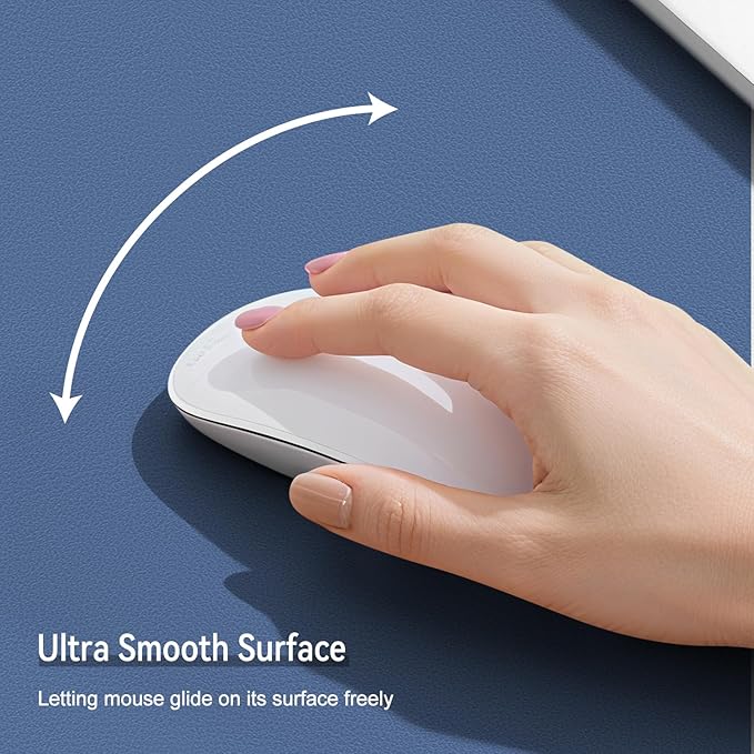 Dual Sided Leather Desk Mat - Waterproof Desk Pad - Ideal for Large Mouse Pad and Desk Mats on Top of Desks (Blue, 25"*13")