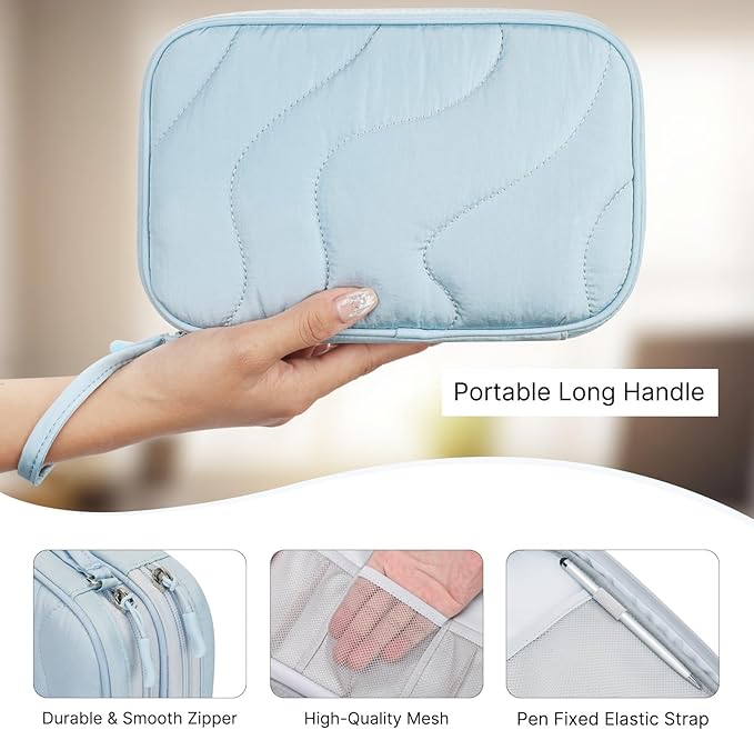 Skycase Tech Pouch - Lightweight Electronics Organizer Travel Case, Double Layers Cable Organizer, All-in-One Storage Bag for Charger, Cord, Phone, Flash Drive, Accessories