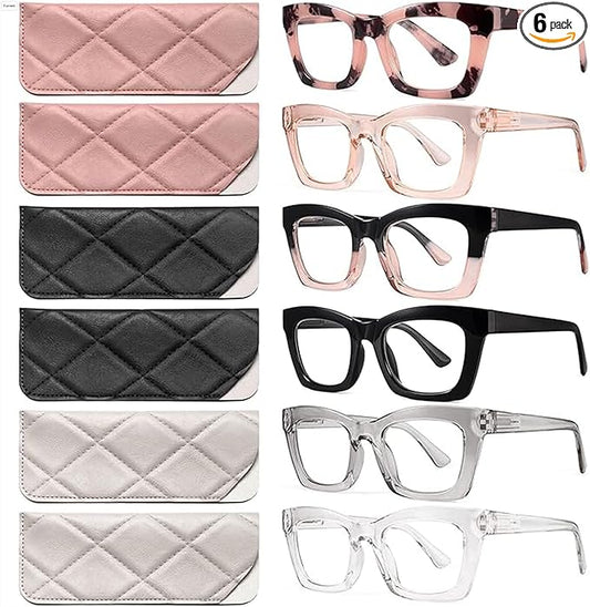 CCVOO 2.5 Oprah Style Reading Glasses for Women, Stylish Eyeglasses, Blue Light Readers for Women, Cheaters, (A1 Mix)