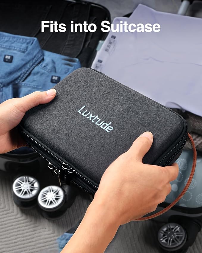 Luxtude Electronics Organizer Travel Case, Portable Tech Bag for Working/Travelling, Sturdy Hard Shell Zipper Cases for Charger/Mouse/Hard Drive, Case Only