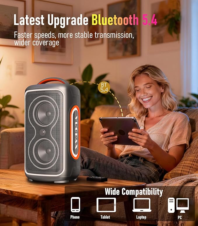 Portable Bluetooth Speaker, 240W Peak Powerful Loud Sound Party Speakers Bluetooth Wireless, Bass Boost/24H Playtime/Fast Charge/RGB Lights/TWS/ IP65 Waterproof Outdoor Speaker for Party, Beach