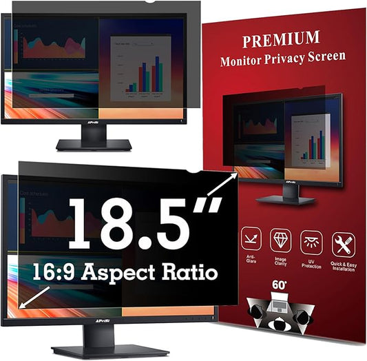 18.5 Inch Privacy Screen Filter for 16:9 Widescreen Monitor | Privacy Shield | Anti-Glare | Anti-Blue light | Anti-SPY | Eye Protection | Computer Security Private Filter Protector