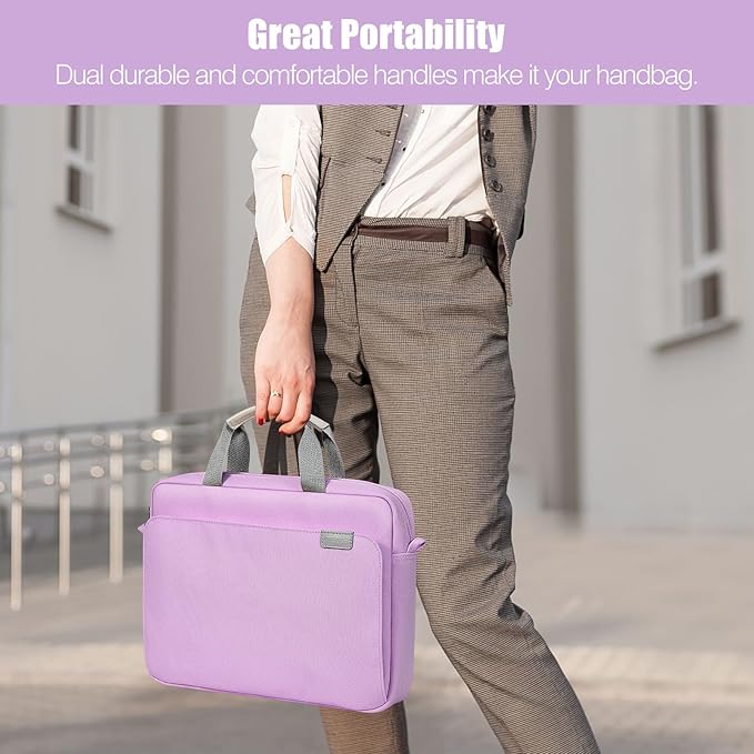 MoKo 9-11 Inch Tablet Sleeve Case, Protective Handle Shoulder Bag Fits 11inch iPad Air M3, iPad A16 2025, 10/9/8/7th 10.2, iPadPro 11, Tab S8/S9 11", Surface Go 2/3 10.5, Purple