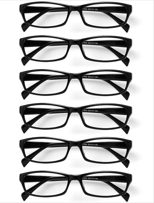 Gaoye Reading Glasses for Women, 6 pack Fashion Readers for Women Men Spring Hinge Eye Glasses, Blue Light Reading Glasses
