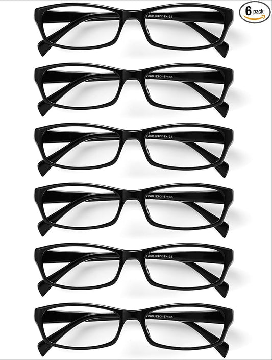 Gaoye Reading Glasses for Women, 6 pack Fashion Readers for Women Men Spring Hinge Eye Glasses, Blue Light Reading Glasses
