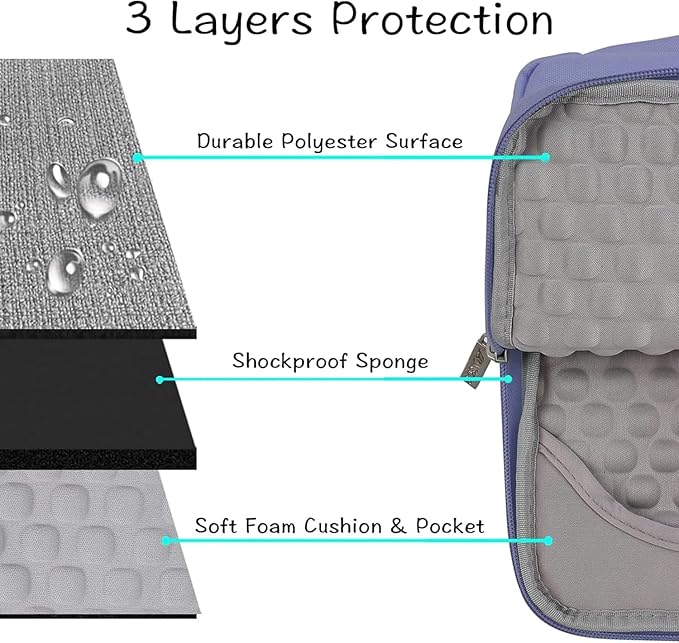 MOSISO Laptop Case 13.3 inch, 13-13.3 inch Laptop Sleeve with Handle Compatible with MacBook Air/Pro 13/Pro 14 M5 M4 M3 M2 M1,HP Dell ASUS Lenovo, Polyester Multifunctional Computer Bag, Lavender Gray