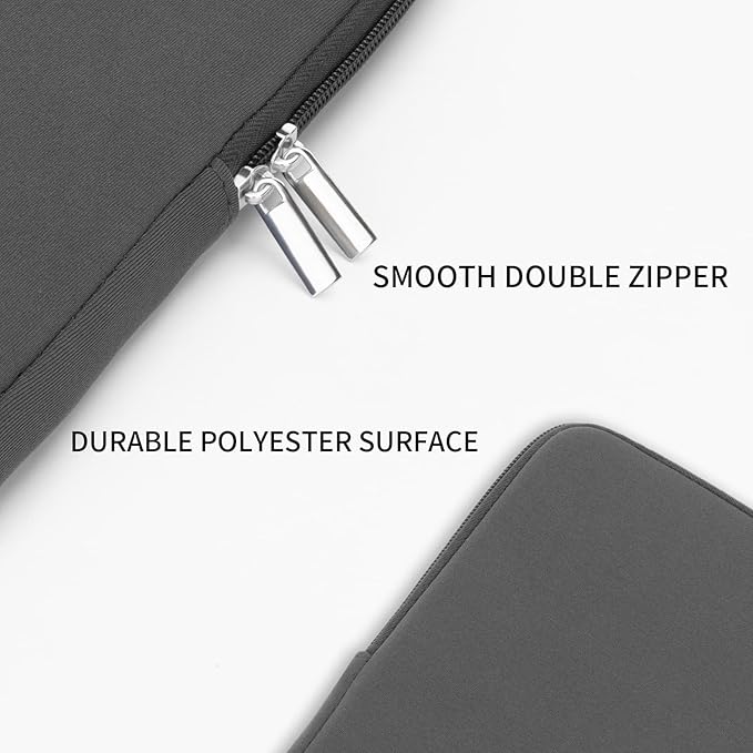 RAINYEAR Laptop Sleeve Case Compatible with 13.3 Inch Notebook Computer Tablet Chromebook 14" MacBook Pro/Max M1 M2 M3 M4 M5 Soft Carrying Bag Zipper Protective Cover with Accessories Pouch (Gray)