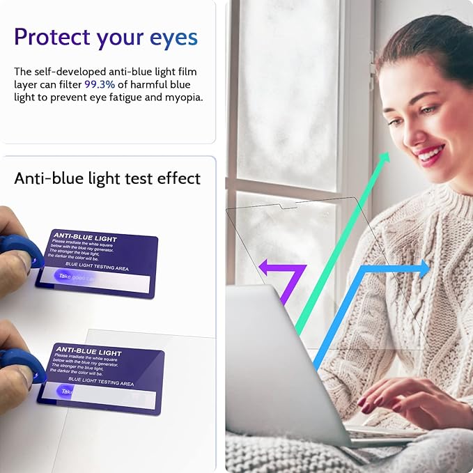 Peslv 3-Pack Anti Blue Light Screen Protector for MacBook Air 13.6/13 Inch (2022-2026, M2 M3 M4 M5 Chip), 13.6inch Mac Laptop Glare Filter Uv Blocker Shield Cover Eye Protection Film